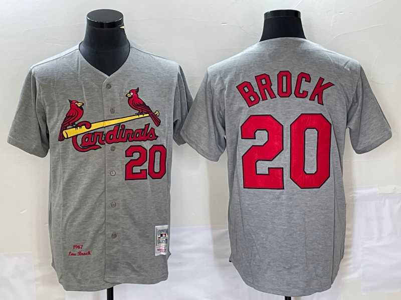 Men's St Louis Cardinals #20 Lou Brock Grey Wool Stitched Throwback Jersey,We sell and wholesale Men's St Louis Cardinals #20 Lou Brock Grey Wool Stitched Throwback Jersey on line form chian!